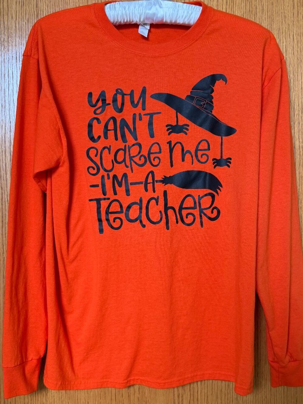 You Can’t Scare Me I’m a Teacher Halloween Long Sleeve Shirt Size L